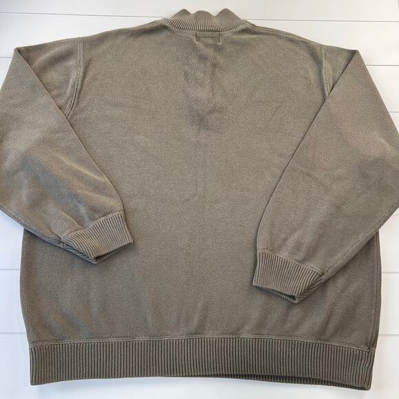 Eddie Bauer Men’s 1/4 Zip Brown Sweater men’s size XXL y2k - Picture 2 of 6
